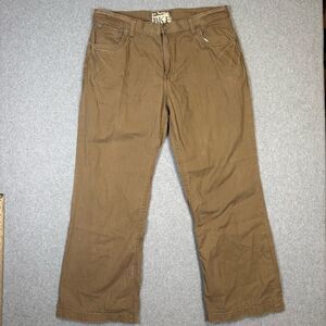 BKE Men's Size 38R 100% Cotton Brown Relaxed Straight Leg Fit Ankle Pants